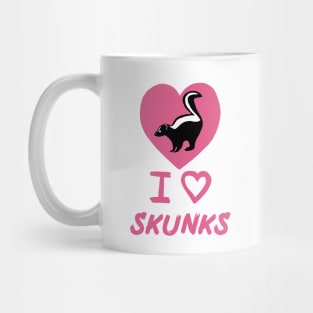 I Love Skunks for Skunk Lovers, Pink Mug